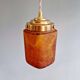 Art Deco pendant light in amber-colored crackled glass, 1920-30