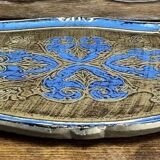 Ancien plateau Florentin bleu et or