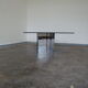 Table basse en verre fumé et chrome 1970
