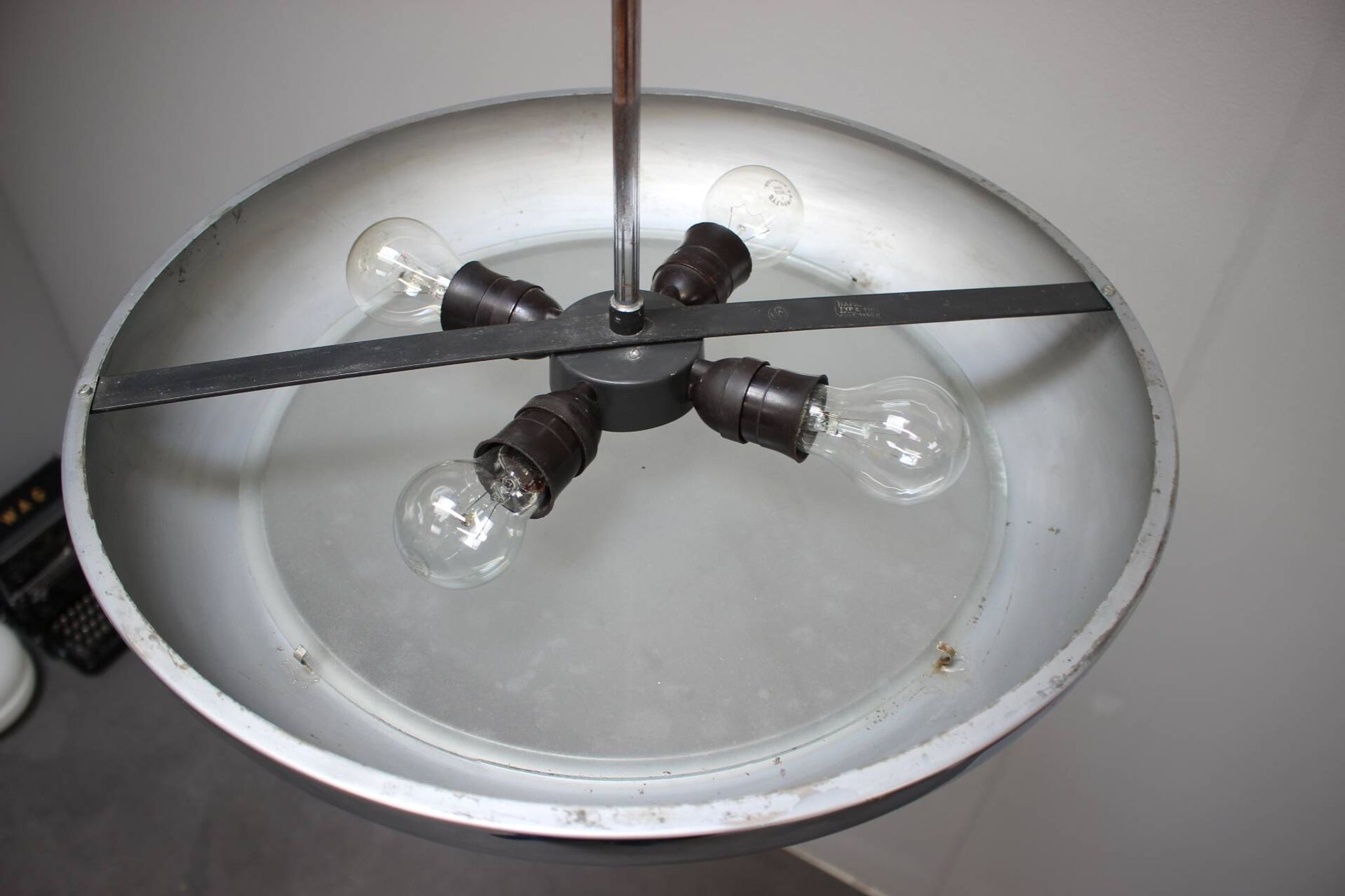 Bauhaus UFO pendant lamp by Josef Hurka for Napako, 1930s