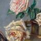 HST painting "Still life with roses and fruits" signed Maniere 1920
