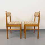 Pair of vintage Baumann chairs in wood and fabric from the 70s