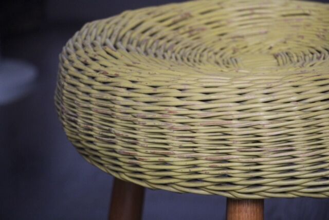 Tripod wicker stool by Tony Paul USA 1955