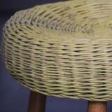 Tripod wicker stool by Tony Paul USA 1955