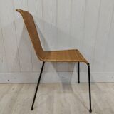 Set of 10 vintage wicker and metal chairs