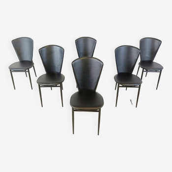 Chaises de salle à manger italiennes post-modernes, années 1980