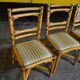 5 chaises bambou rotin années 60/70