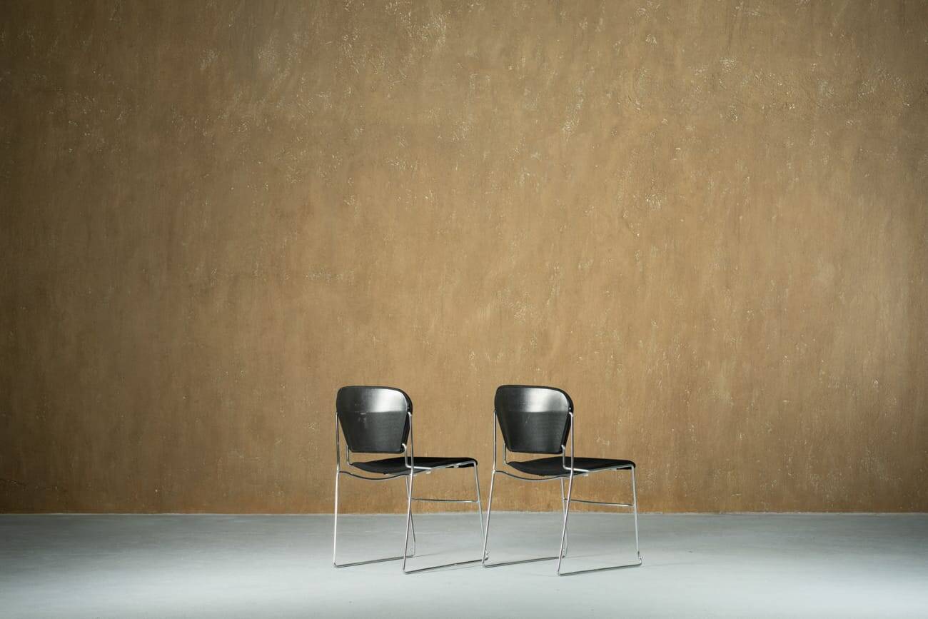 Black chair with metal frame by Perry, UK, 1990s