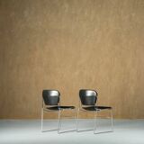 Black chair with metal frame by Perry, UK, 1990s