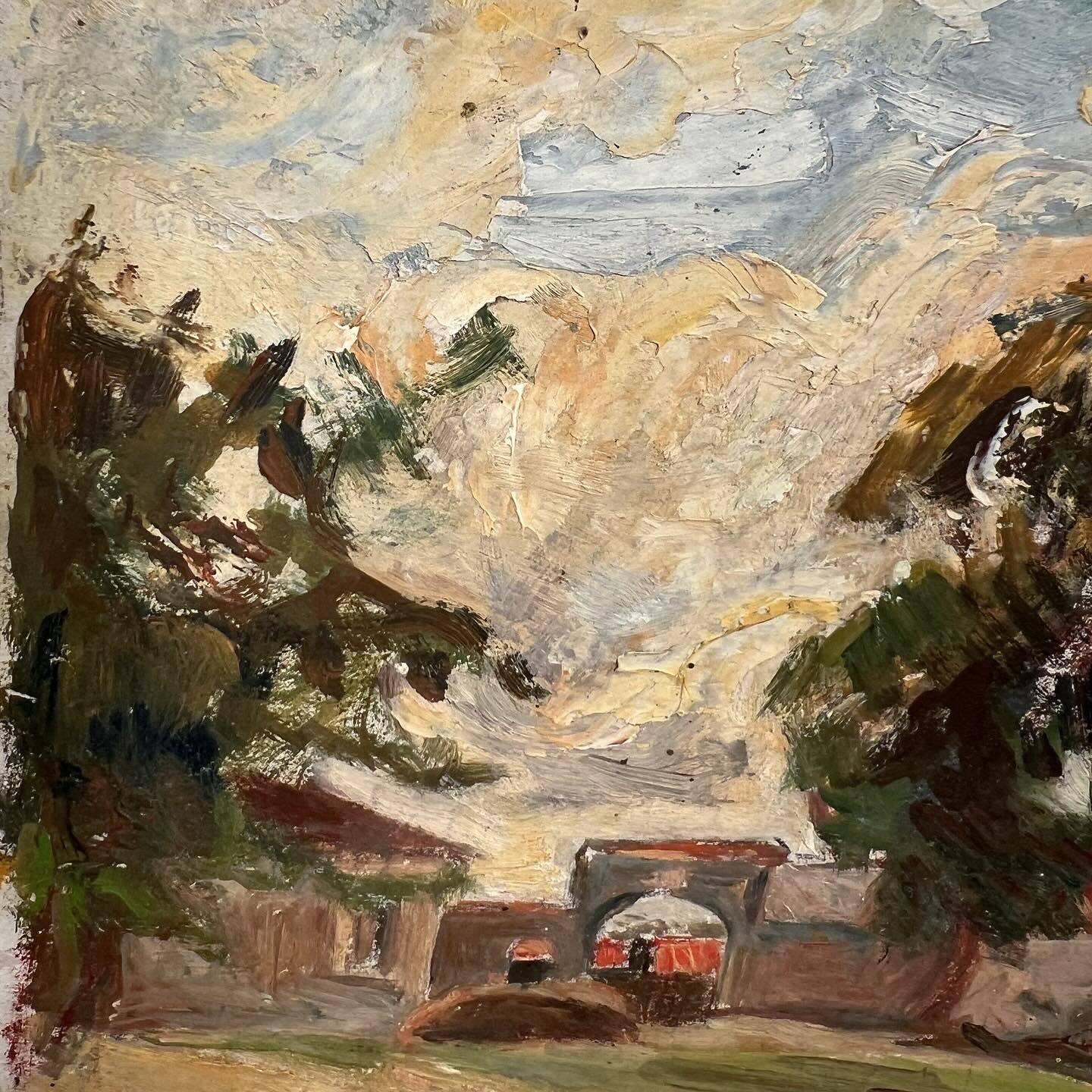 Peinture d’un village de campagne française