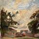 Peinture d’un village de campagne française