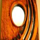 Carved wooden mirror, signed P. Guallino, "le passage", brutalist design from the 80s