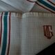 Set of ten antique cotton honeycomb towels hand-embroidered figure