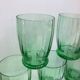 Set of 5 green art deco water glasses 30s-40s