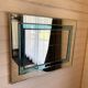 Vintage wall mirror Schöninger in silver and turquoise - Regency