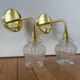 Pair of vintage globe wall sconces