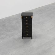 20th Century Louis XV-Style Black Lacquered Chest of Drawers with brass Mou
