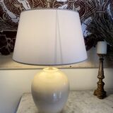 Earthenware lamp, fabric cable, fabric lampshade