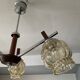 Lustre scandinave années 60 en teck et métal chromé