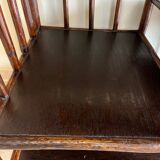 Brown rattan console shelf