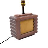 Art deco ceramic table lamp, Andre Fau Boulogne France circa 1940s