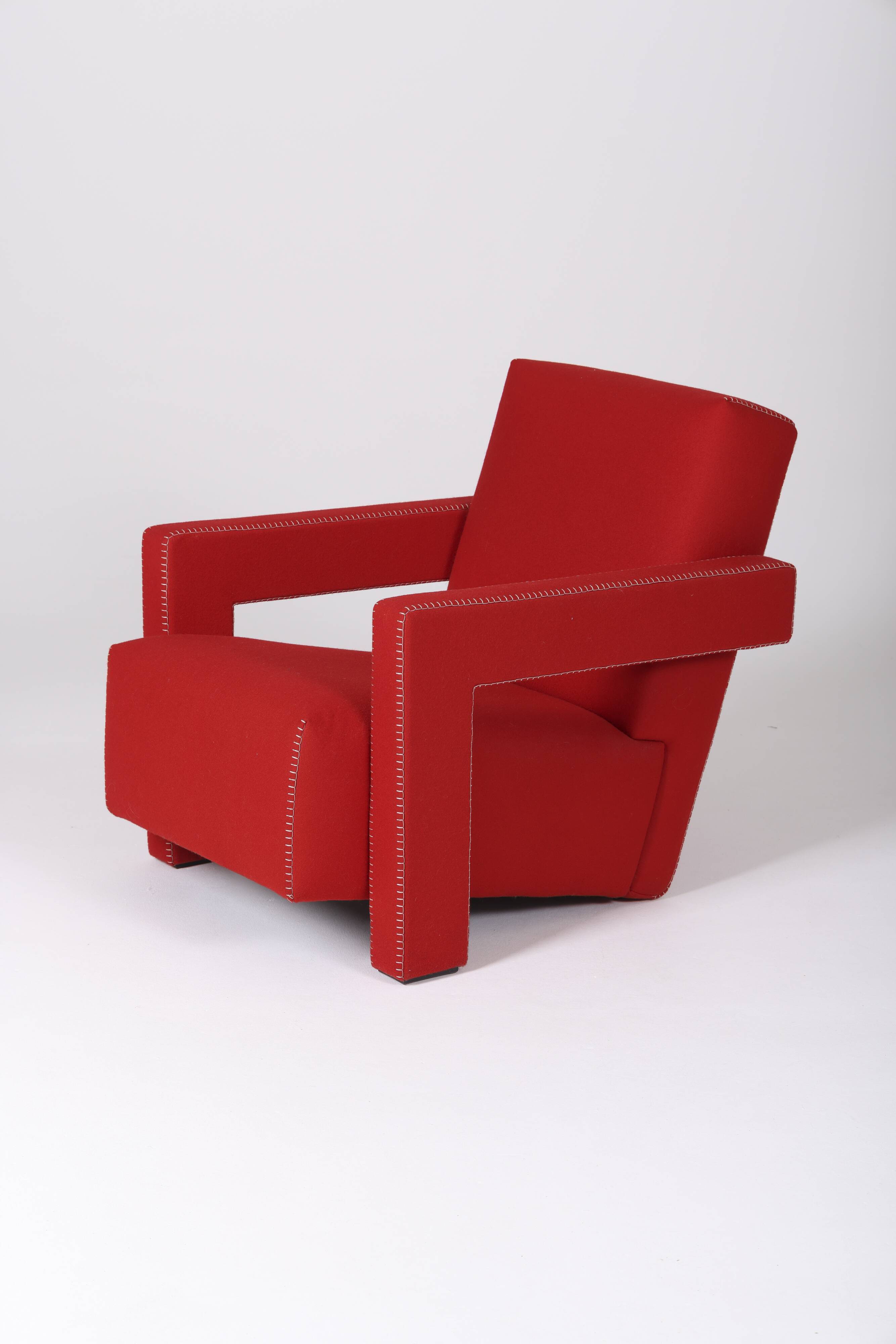 Utrecht armchair by Gerrit Reitveld edited by Cassina