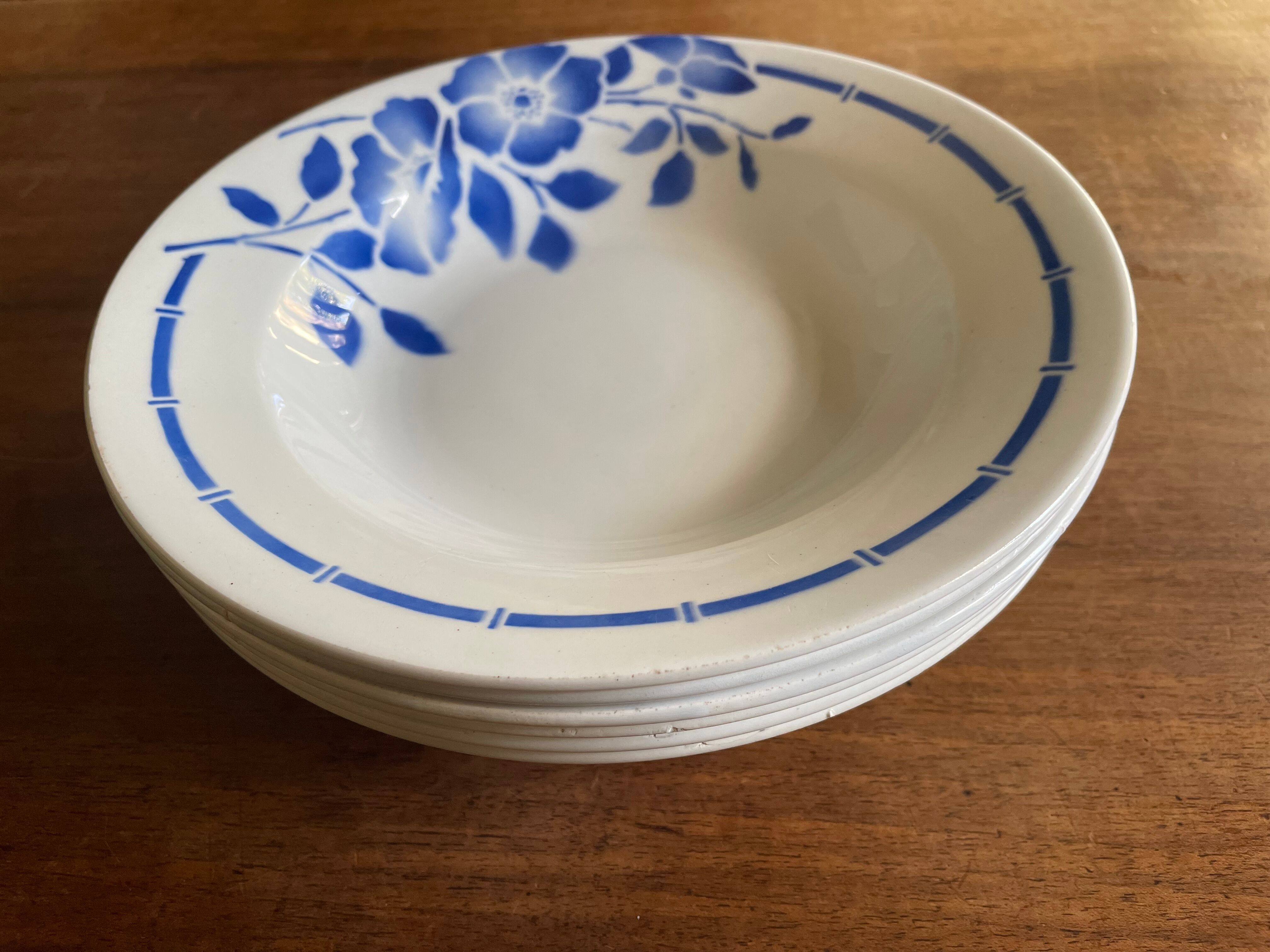 Hollow plates ceranord saint amand blue flower