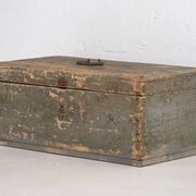 Petit coffre ancien en bois massif (c.1920) #73