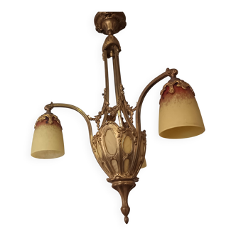 Art Deco glass paste chandelier