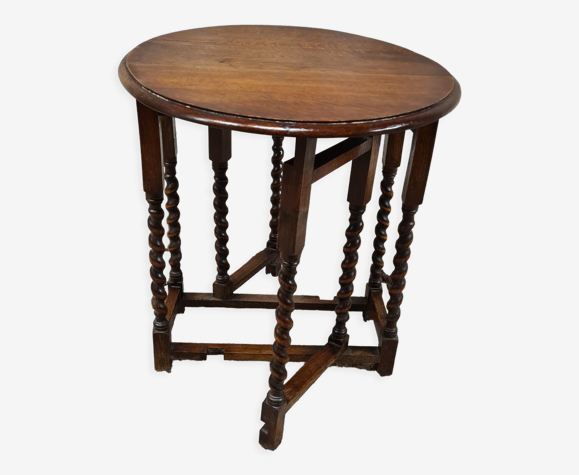 Table gateleg chêne massif 1900 Angleterre