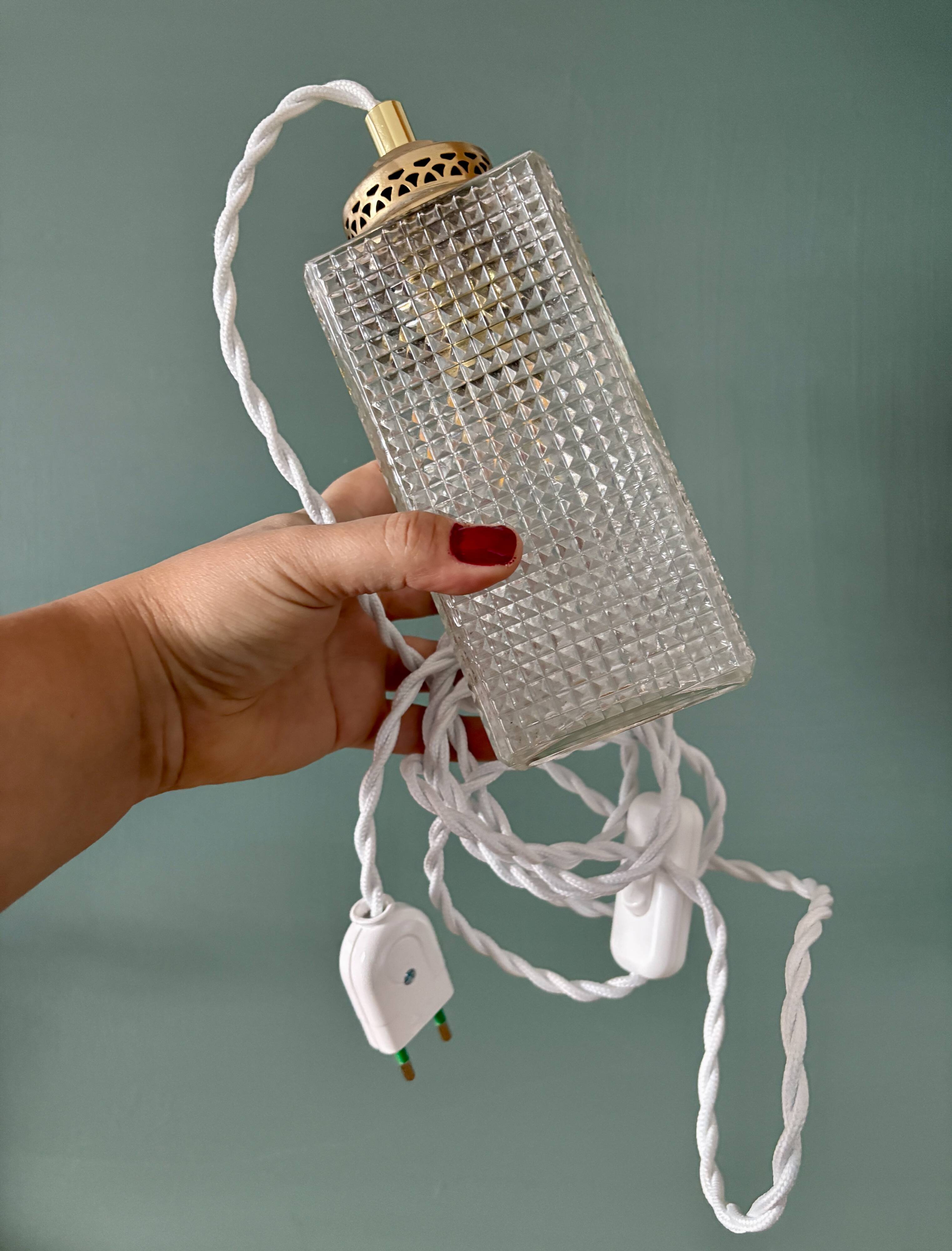 Vintage glass globe portable or table lamp