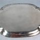 Antique silver-plated/gold liquor service with 12 goblets, tray + case.