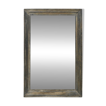 Weathered wood wall mirror (92 x 61 x 8cm)