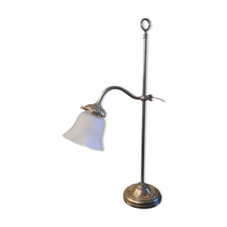 Lampe tulipe opaque moulé  strier   54x26, 1900