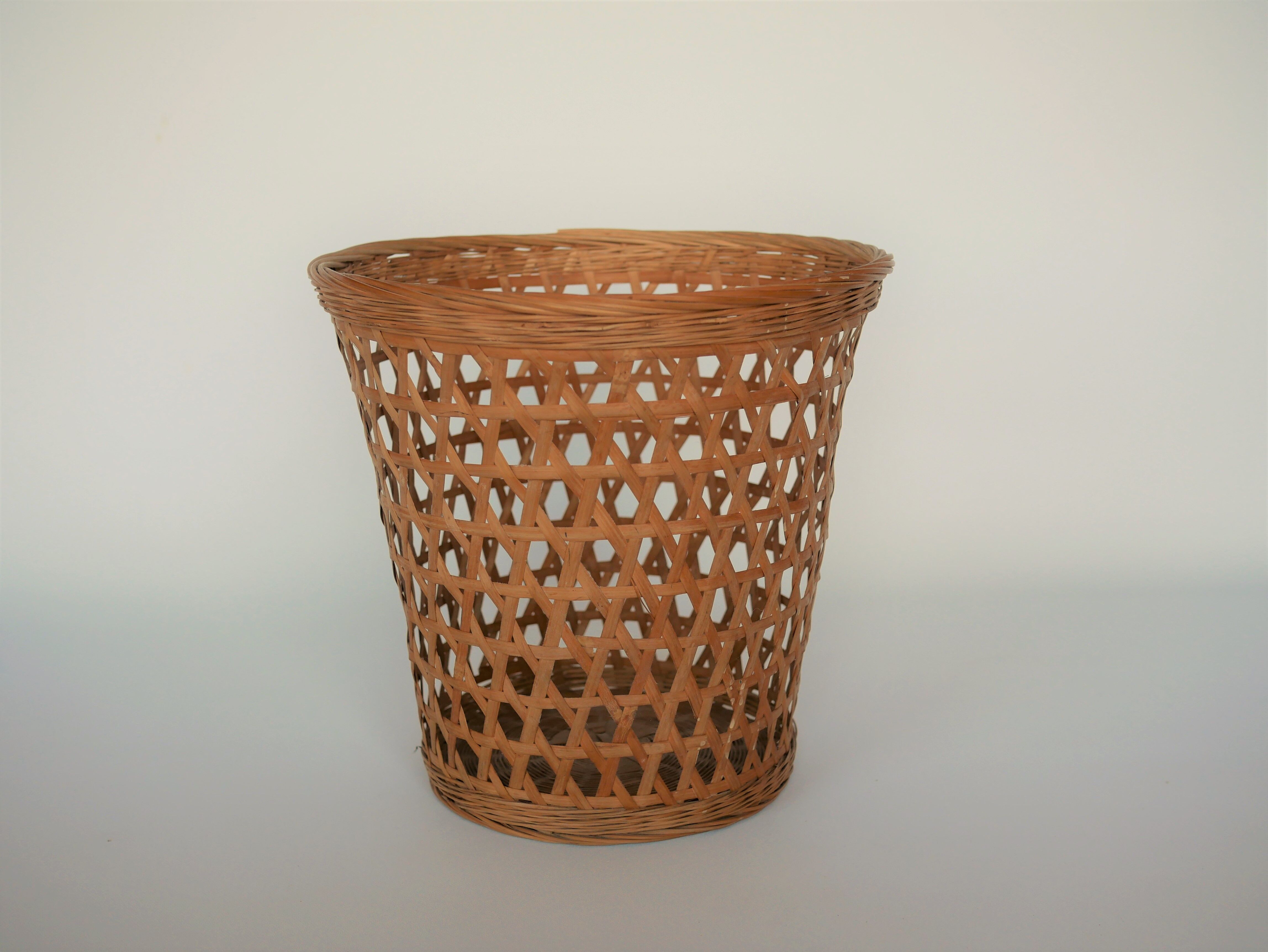 Vintage paper basket in rattan