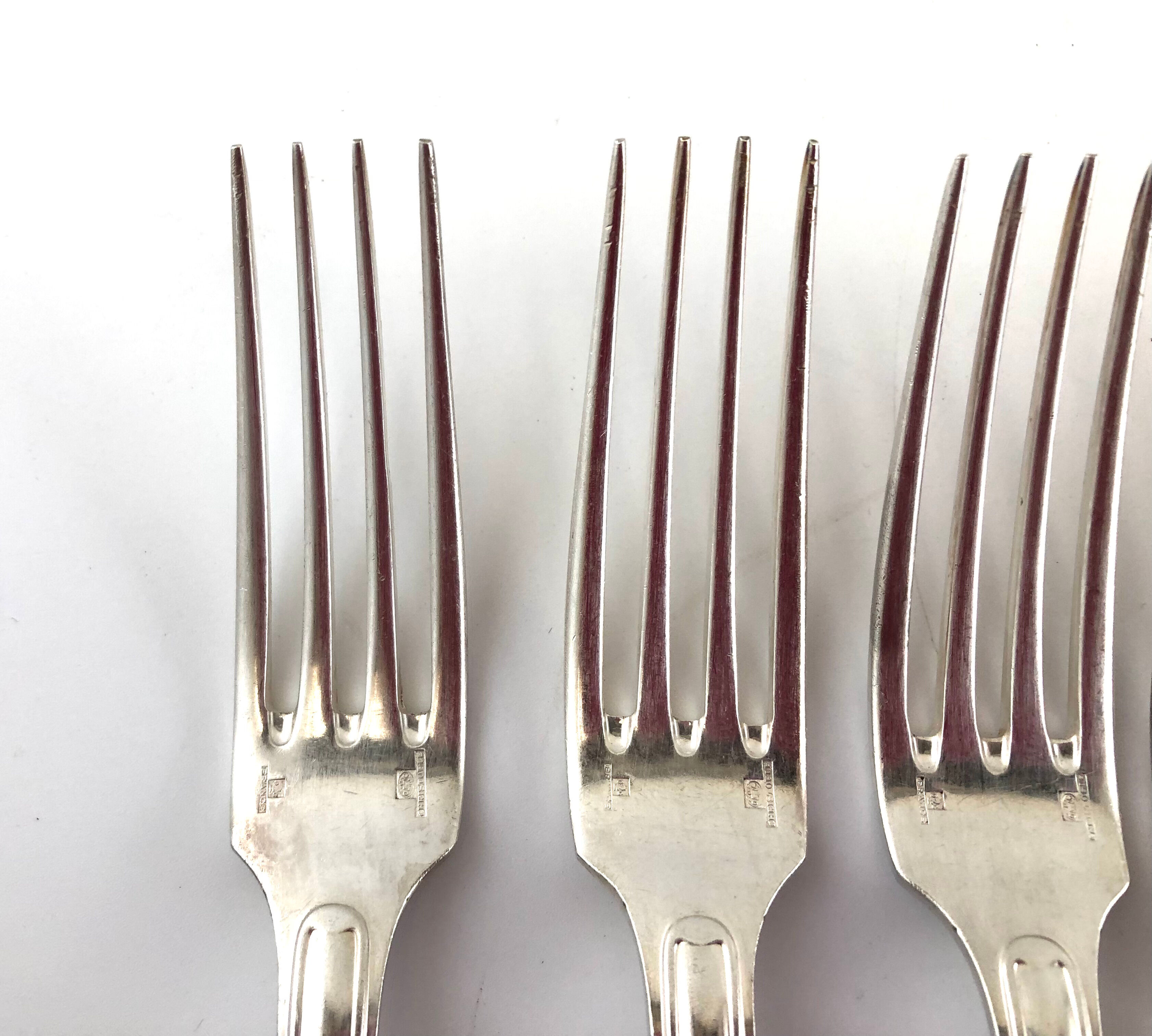 Christofle 10 forks in silver metal model Versailles