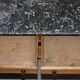 Victorian writing desk or console from 1880 in satin wood and marble.