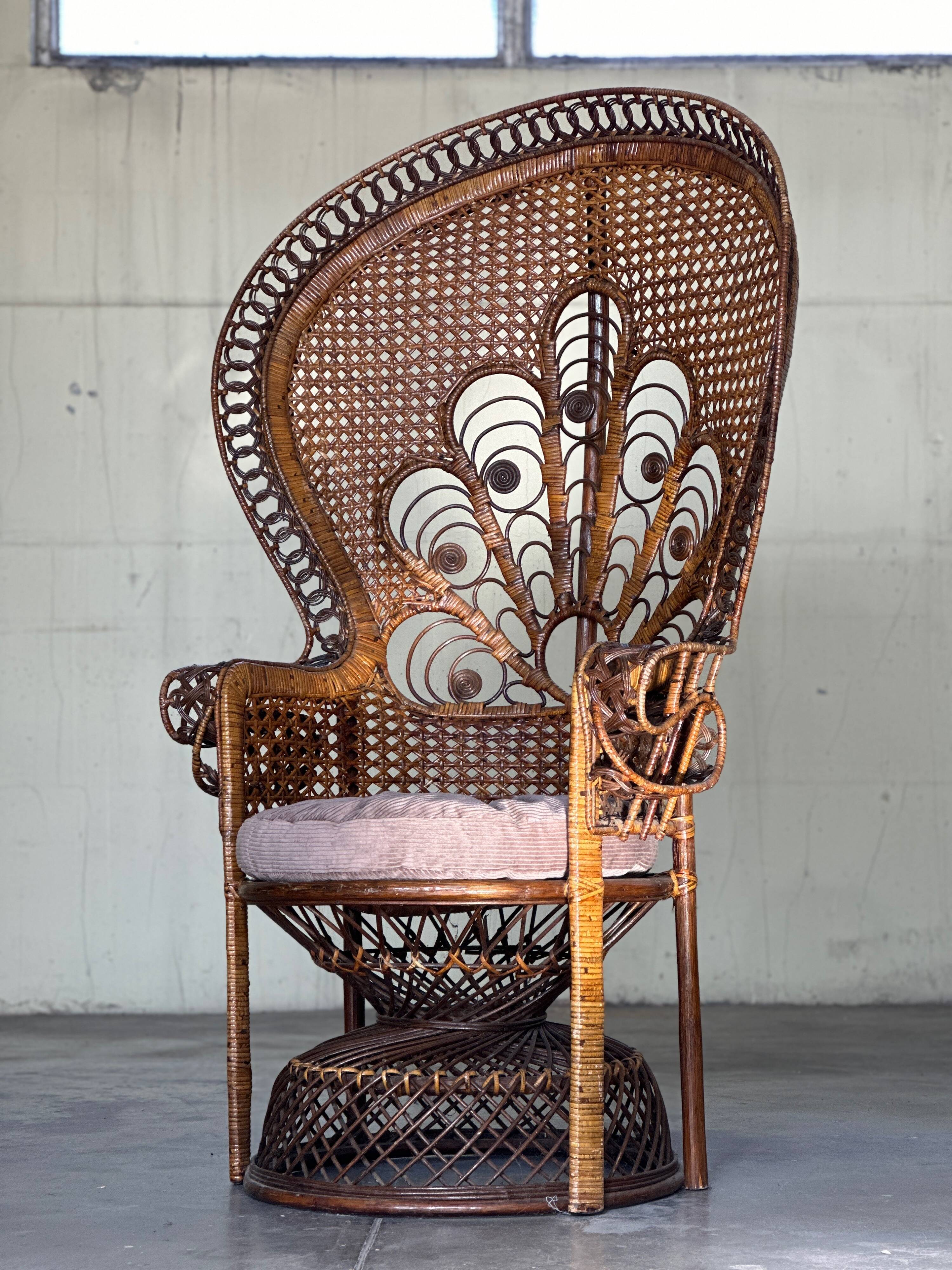Vintage Bali Style Peacock Chair