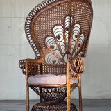 Fauteuil paon vintage de style balinais