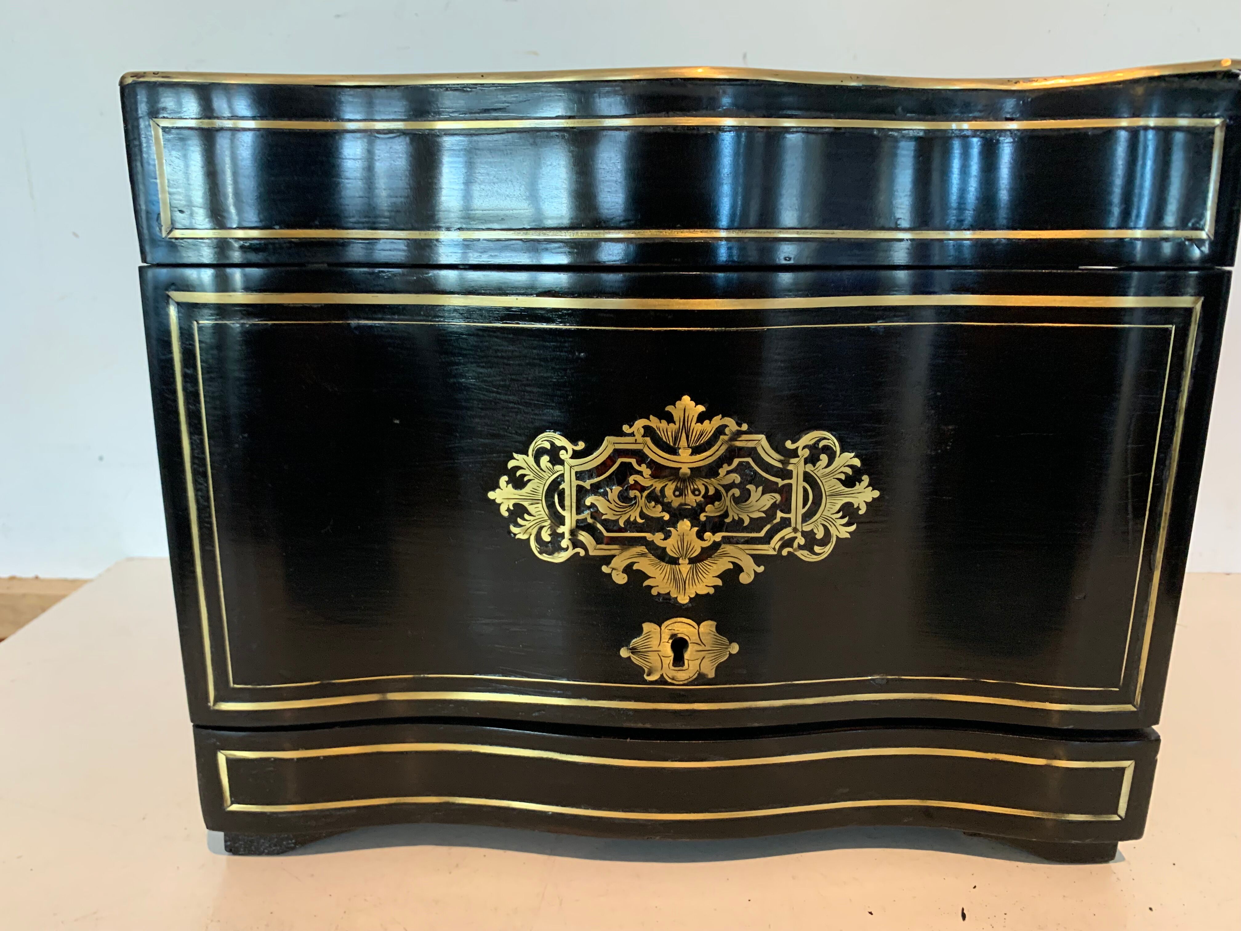 Cellar A Liqueur Complete Boulle Box Napoleon III Box Marquetry XIX Century