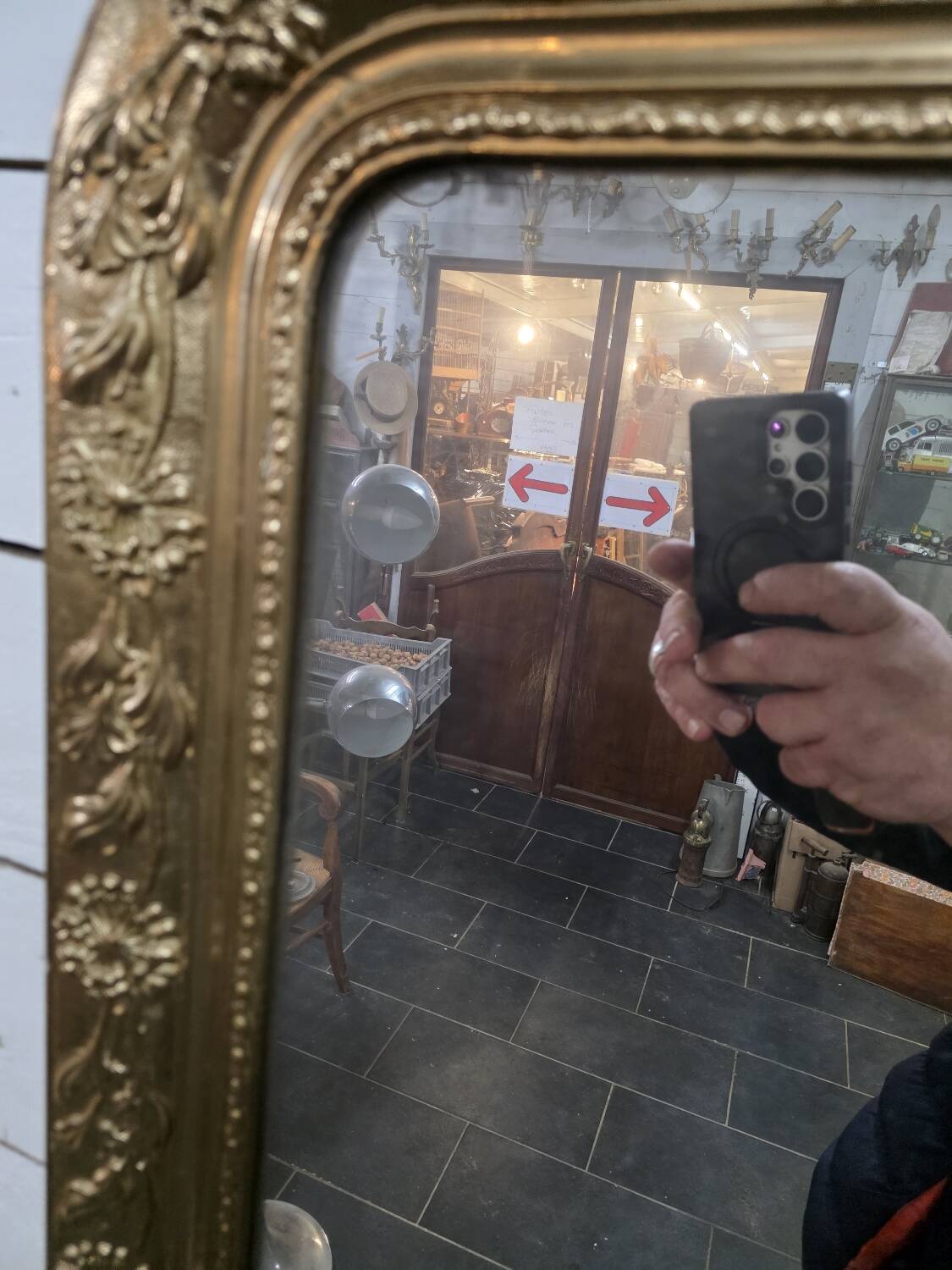 Antique Napoleon III gilded mirror