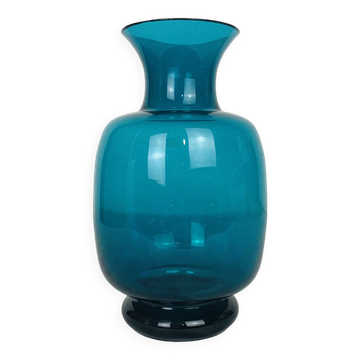 Scandinavian blue glass vase, Sweden 1960s
