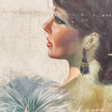 Painted canvas The lady in the mirror