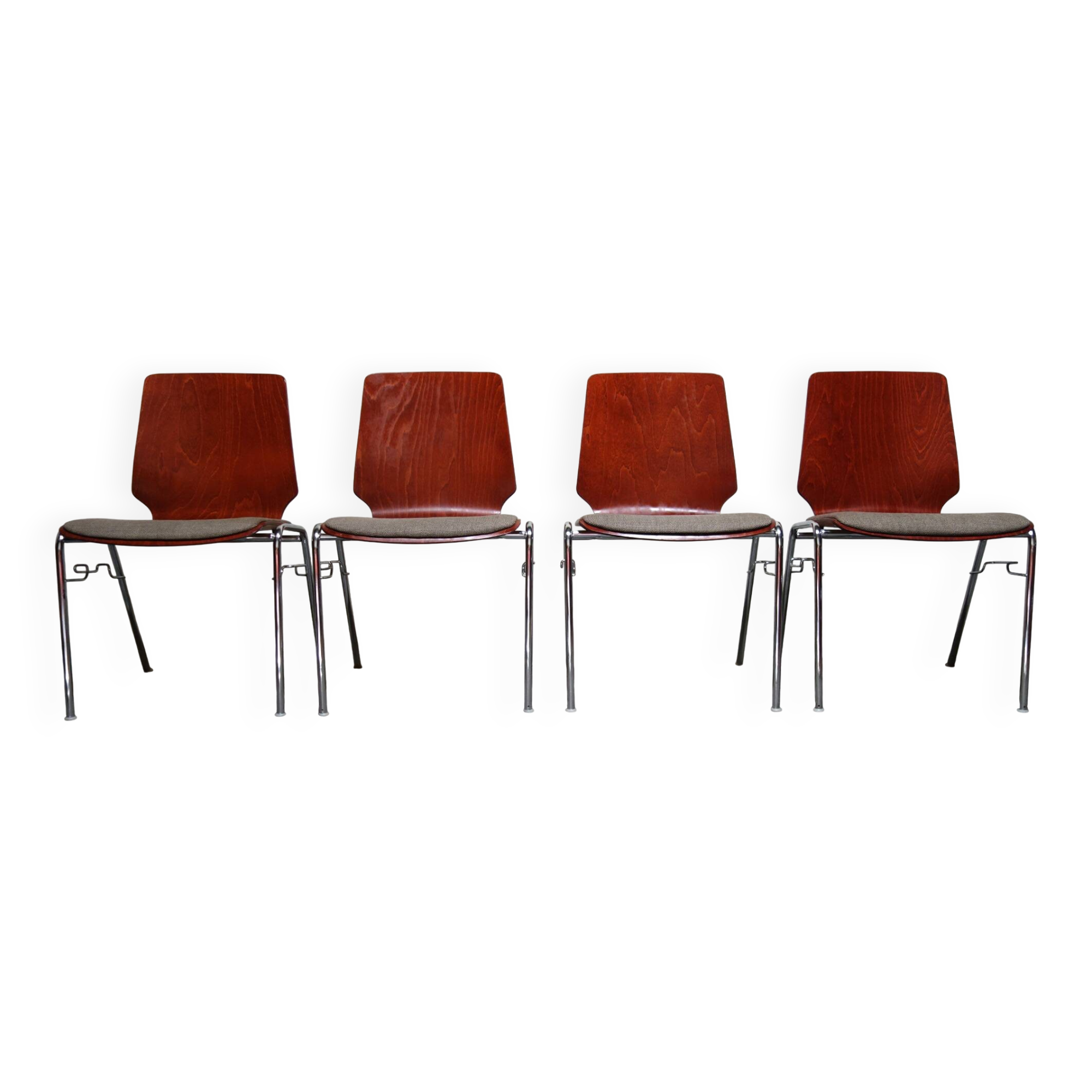 Suite de 4 chaises Hiller, Allemagne, années 70