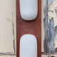 Teak and opaline wall lamp, Goffredo Reggiani, Italy, vintage 1960