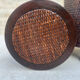 Pair of cylindrical bedside tables or drum bedside tables in exotic wood.