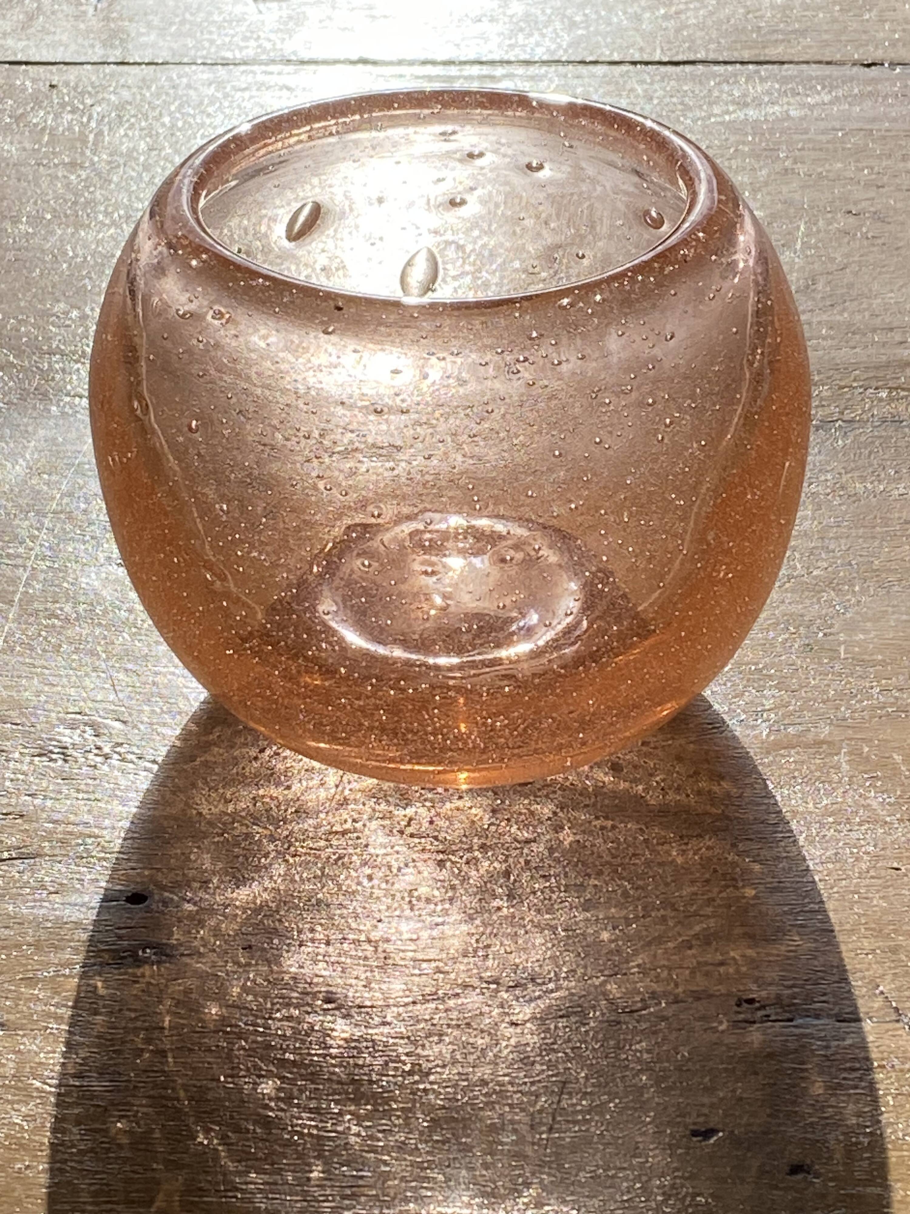 Pink glass vase after Biot