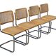 Ensemble de 4 chaises Cesca B32 conçues par Marcel Breuer design fabriqué en Italie