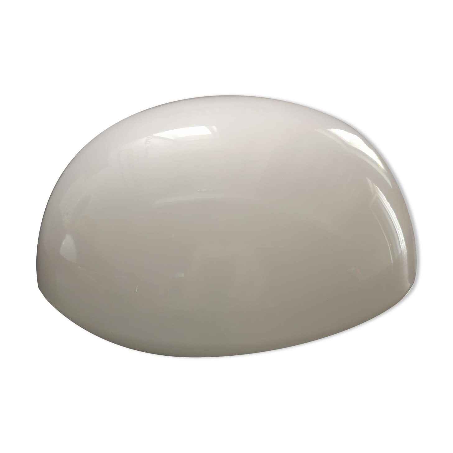 Lampshade old ceiling lamp half globe ball opaline white industrial vintage TBE Ø 25.5 cm 2 lights