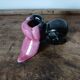 Vintage ceramic candle holder - tulip flower shape